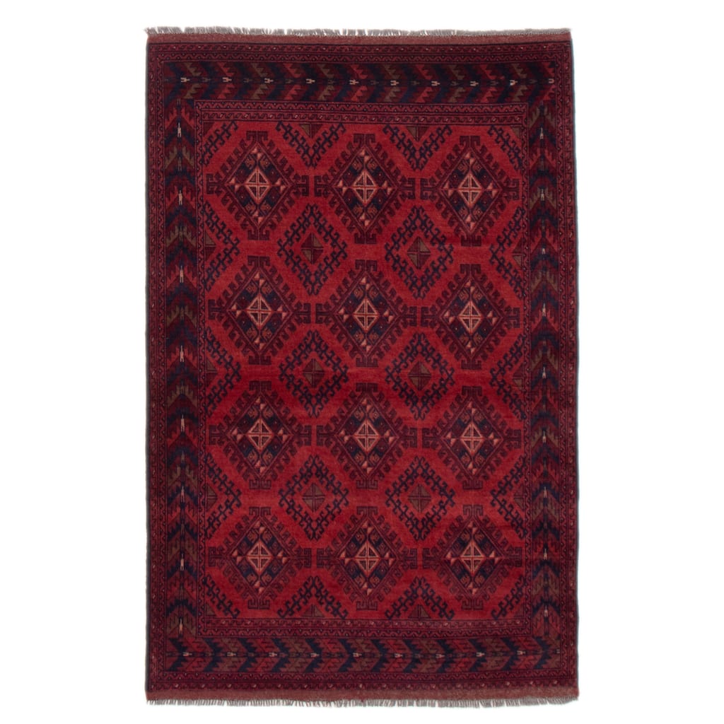 ECARPETGALLERY Hand-knotted Khal Mohammadi Red Wool Rug - 4'1 x 6'4