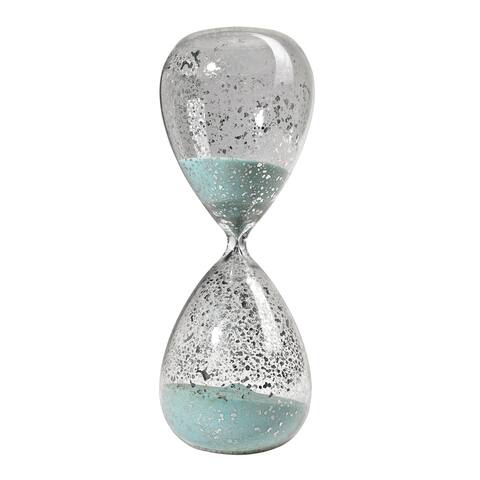 Doug 10 Inch Decorative 60 Minute Hourglass Accent Decor, Teal Blue Sand