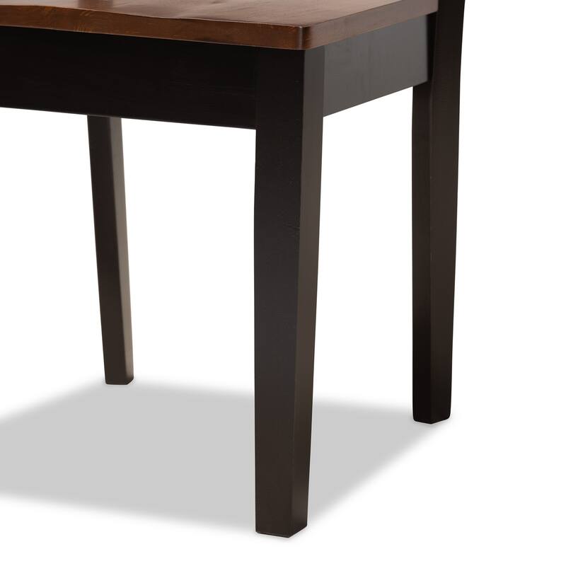 7-Piece Wood Dining Set - Modern Two-Tone Brown Table & Chairs
