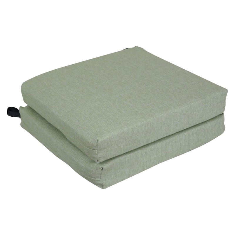 20-inch by 19-inch Premium Woven Olefin Indoor/Outdoor Chair Cushions (Set of 2) - 20 x 19 - Scope Palm