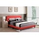 preview thumbnail 7 of 50, Carson Carrington Valsnas Adjustable Tufted Faux Leather Panel Bed Red - King