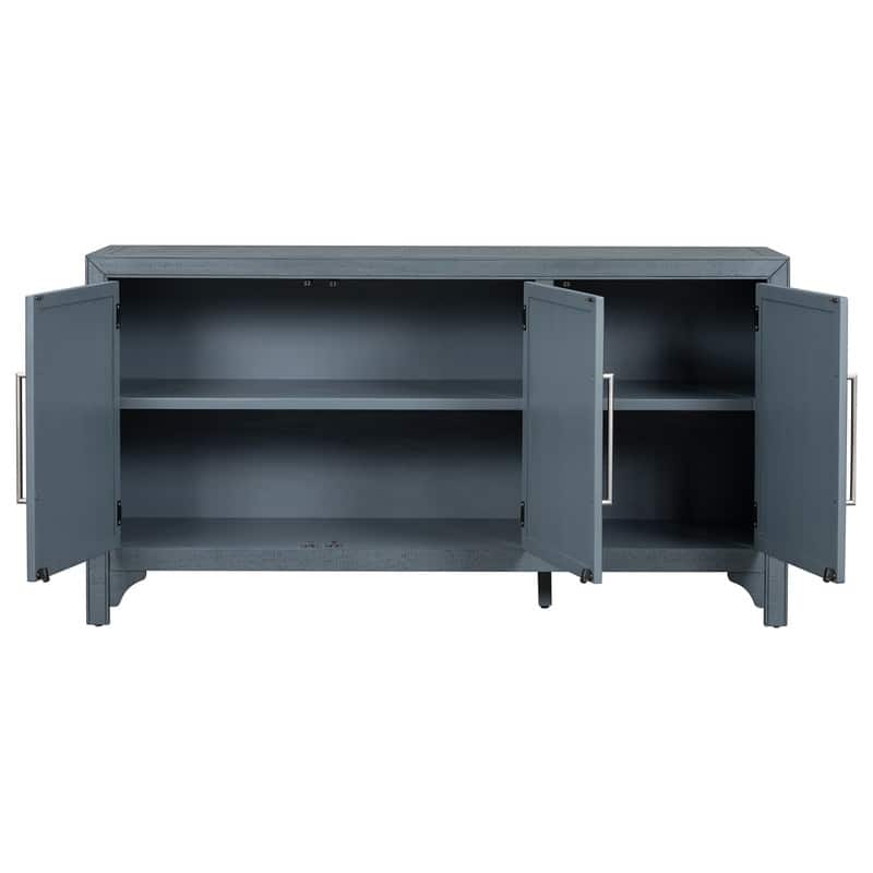 60''W Cabinet Sideboard with Adjustable Shelves and Pine veneer