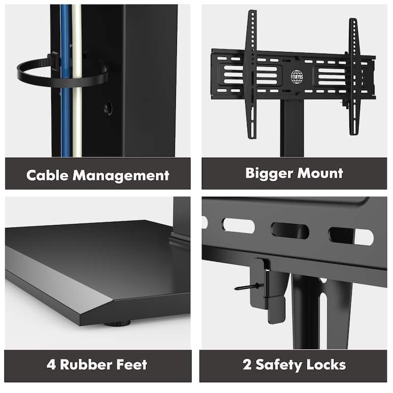 FITUEYES White Metal Base TV Stand for 32-75 inches TVs