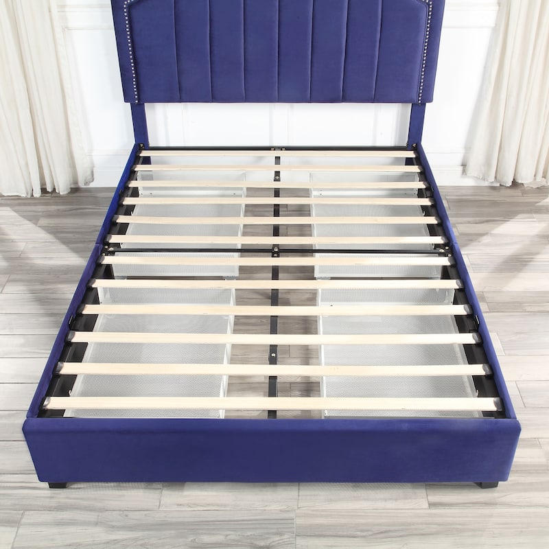Furniture of America Chapla Art Deco Upholstered 4-drawer Platform Storage Bed
