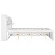 preview thumbnail 9 of 8, Full Size LED Platform Bed with Trundle, Wooden Bed with Storage Headboard, Kid's Bed with Drawers, LED and USB Outlets, White