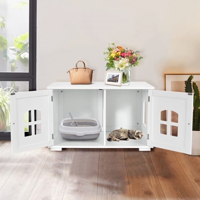 Modern Large Ventilated Private Divider Cat Litter Box