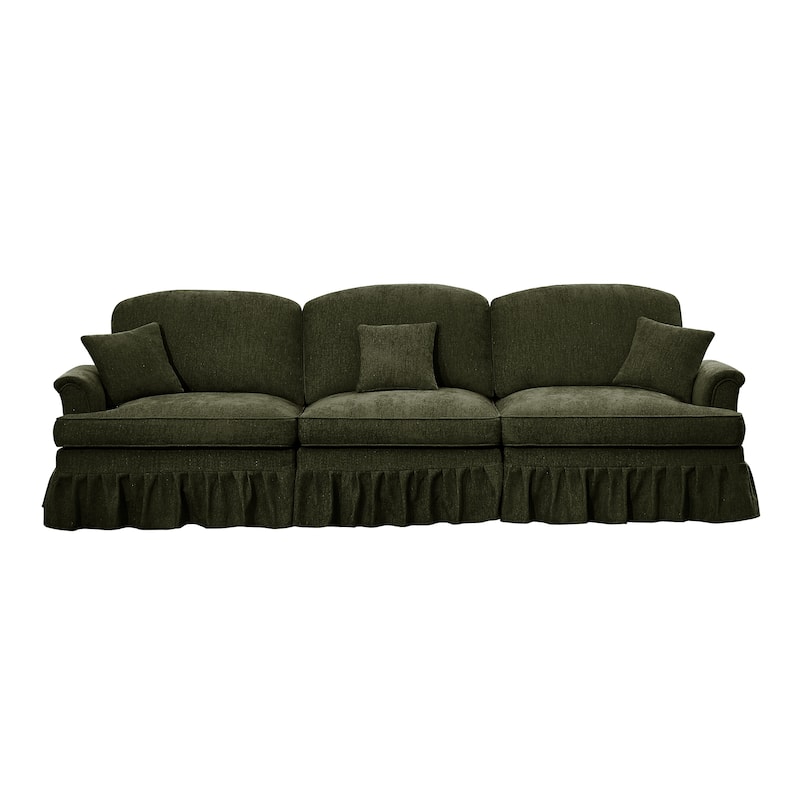 GDFStudio - Elegant Mid Century 3-Seater 107" Chenille Sofa with Flared Arms