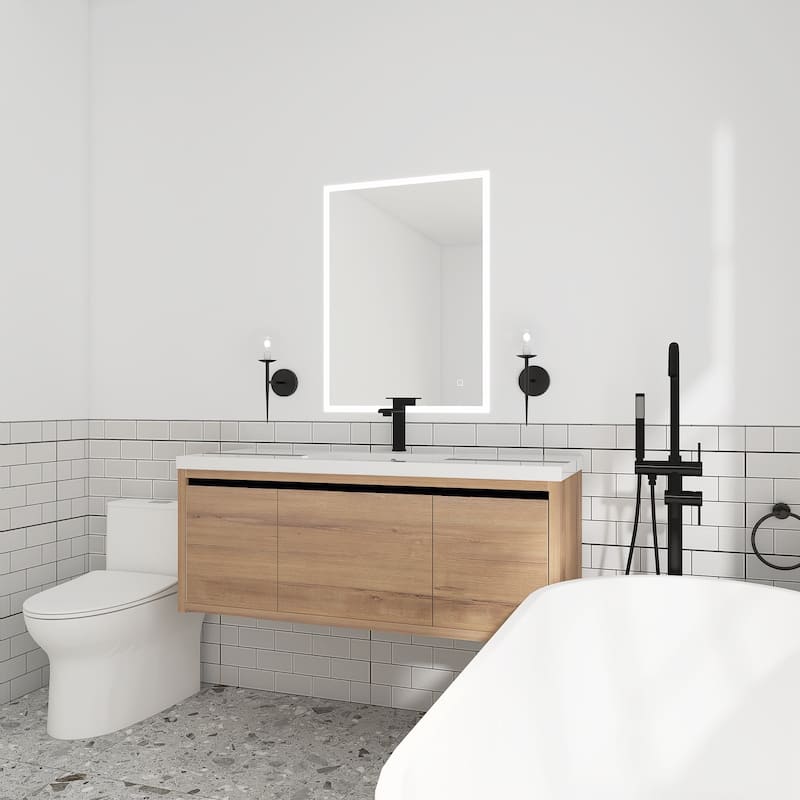 48 inch Bathroom Vanity with White Resin Top and Basin