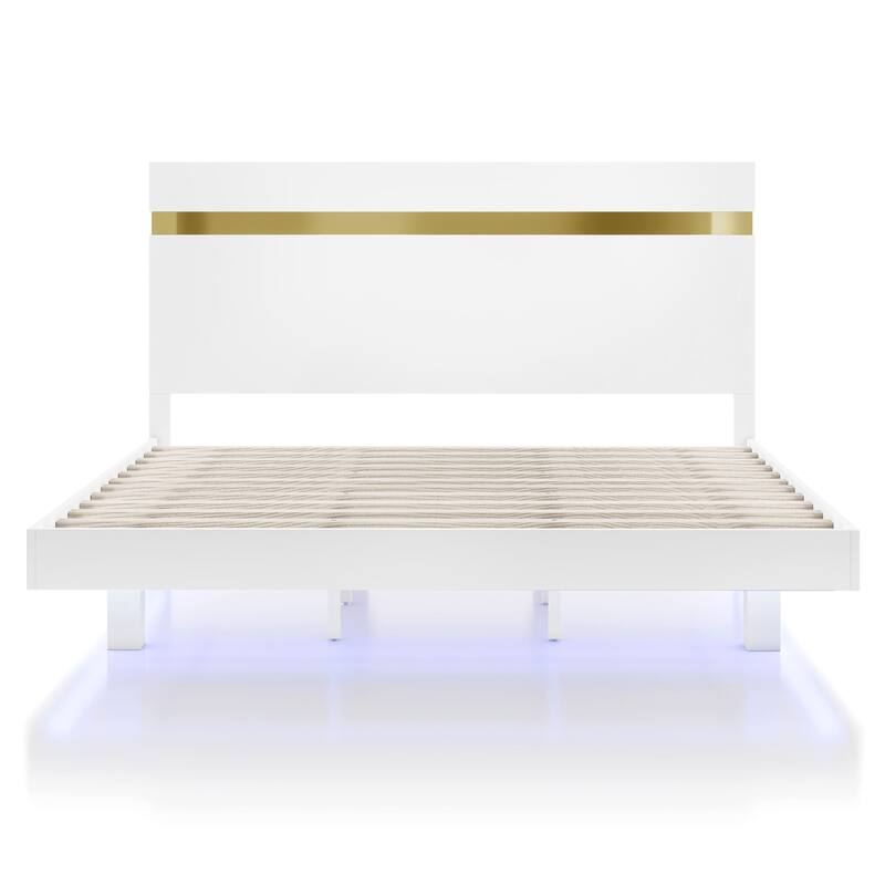 Furniture of America Halifax Modern 3-Piece Wood Platform Bedroom Set with Underbed LED