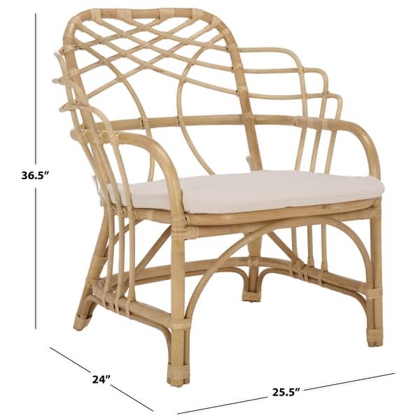 SAFAVIEH Junie Tropical Rattan Dining Chair, Fully Assembled - 26" W x 24" D x 37" H
