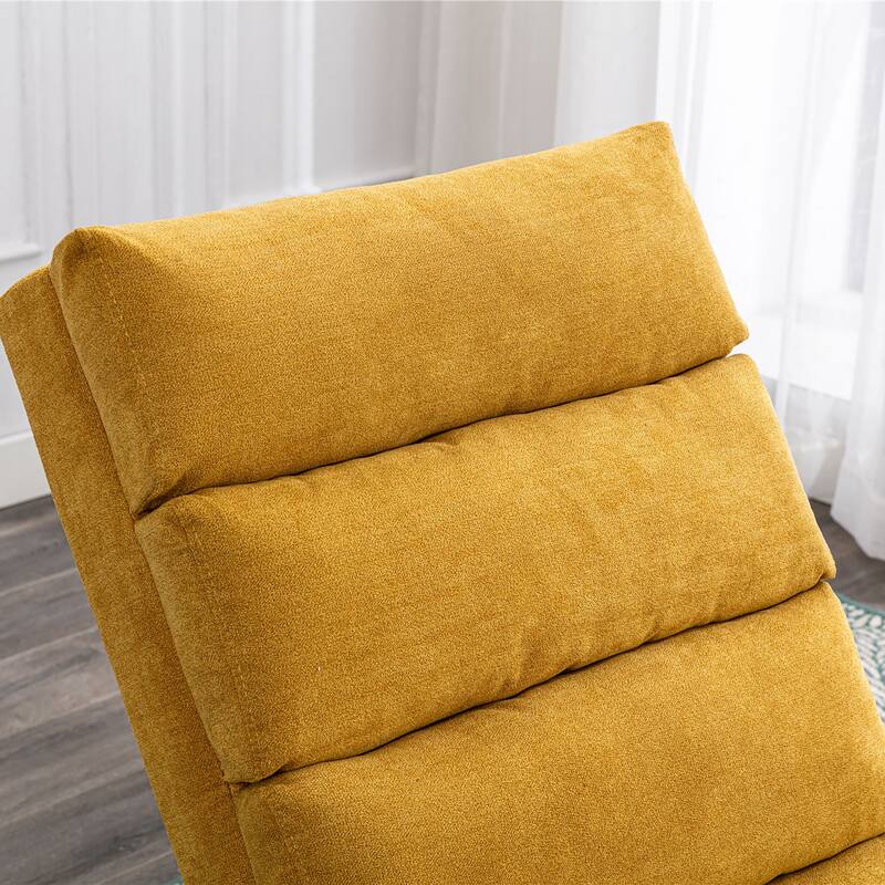 Mustard 21.65" High Back Upholstered Chaise Lounge Chair with Massage