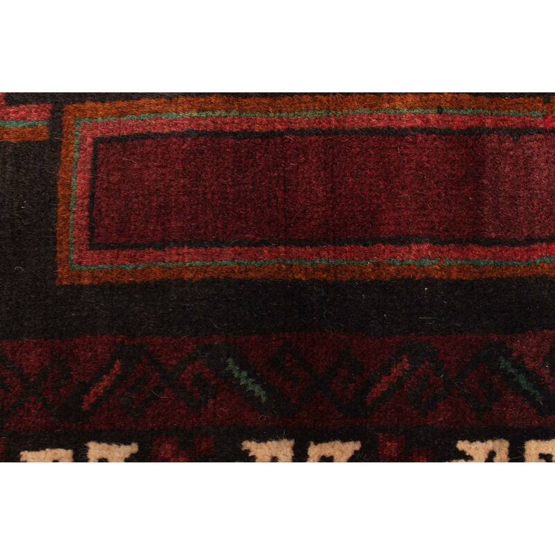 ECARPETGALLERY Hand-knotted Teimani Dark Burgundy Wool Rug - 3'0 x 4'4