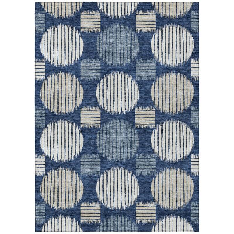 HomeRoots Geometric Transitional Rectangle Outdoor Rug