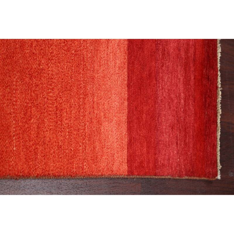 Striped Contemporary Gabbeh Kashkoli Oriental Wool Runner Rug Handmade - 2'7" x 12'8"