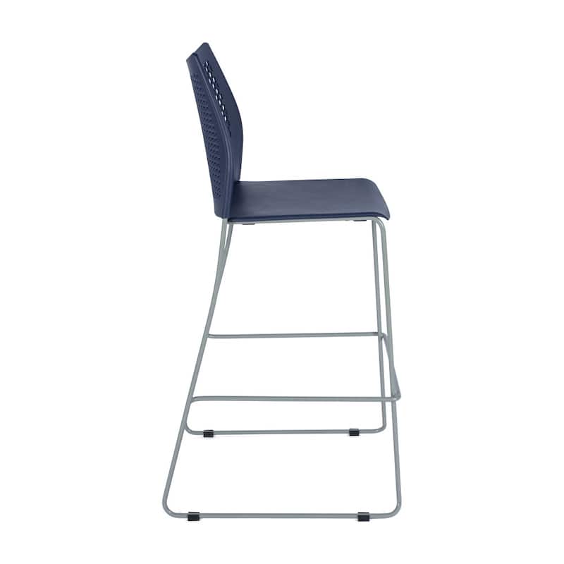Stackable Sled Base Barstool with Vented Back and Integrated Footrest - 19.75"W x 23.25"D x 44.25"H