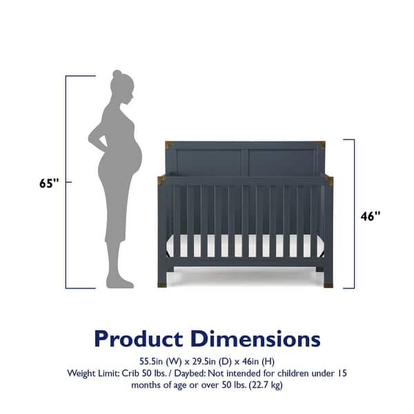 dimension image slide 1 of 2, Miles 5-in-1 Convertible Crib