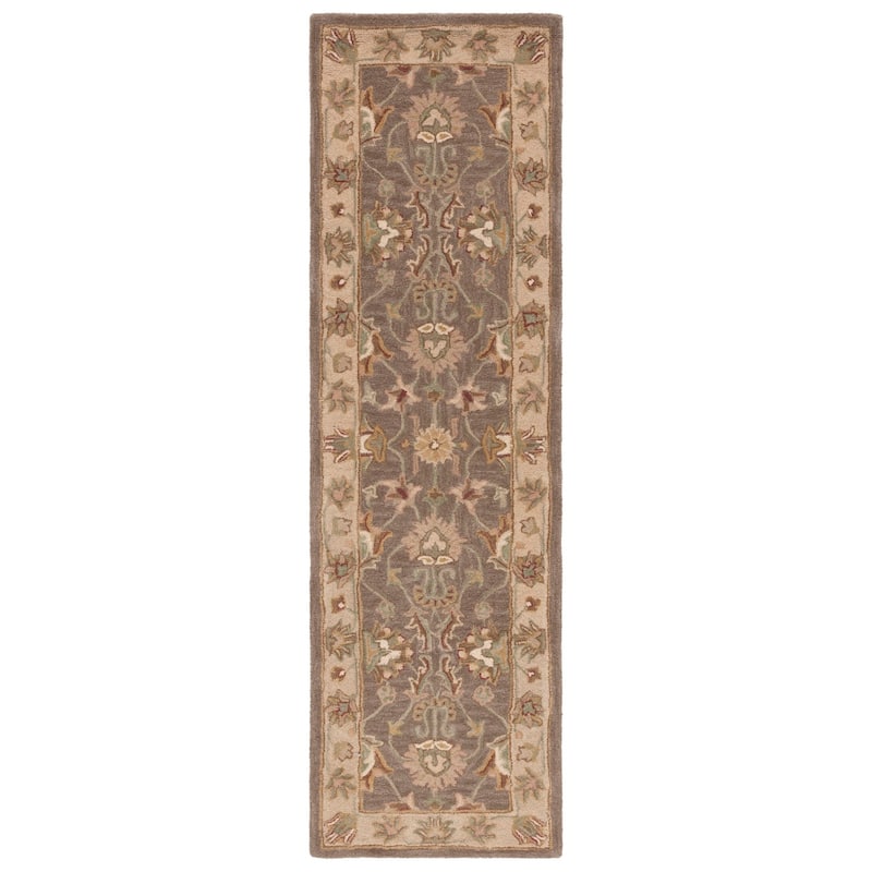 SAFAVIEH Handmade Heritage Kimono Traditional Oriental Wool Rug - 2'3" x 8' Runner - Brown/Ivory