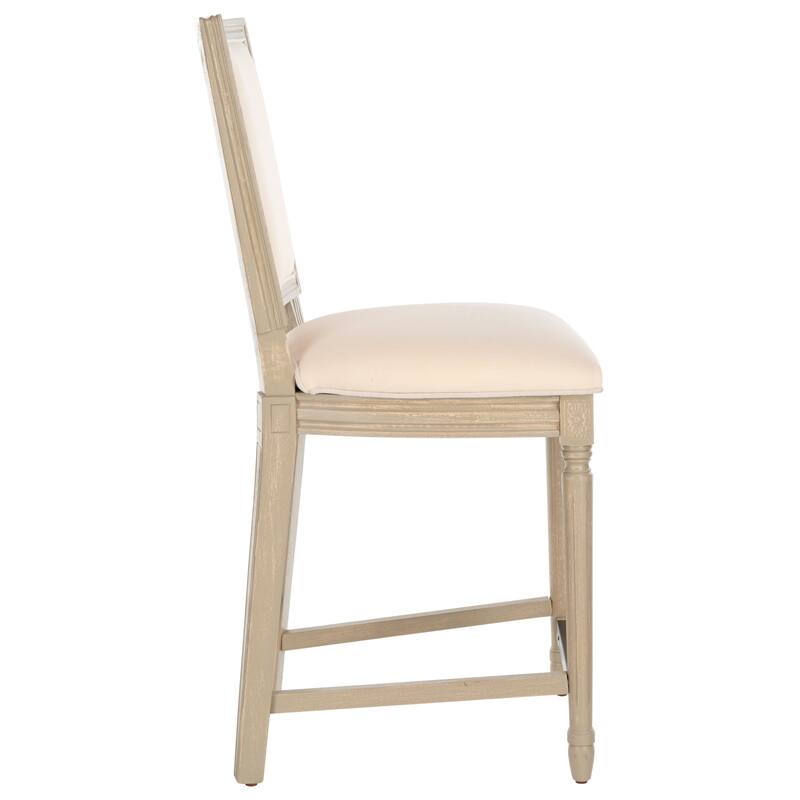 SAFAVIEH Judyth -26 Inch Light Grey/ Cream Rectangular Counter Stool (Set of 2) - 19.3" x 23.5" x 43.3" - 19Wx24Dx43H