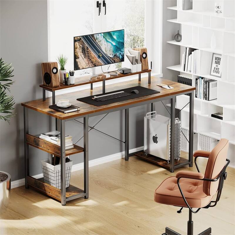 Computer Desk with Shelves