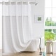 preview thumbnail 24 of 38, No Hook Geometric Tassels Shower Curtain with Snap-in Liner 71"Wx74"L - Off White