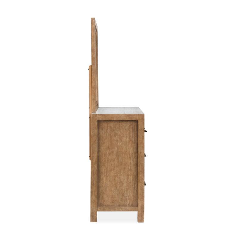 Magnussen Home Plum Creek Sierra Brown Drawer Dresser with Landscape Mirror