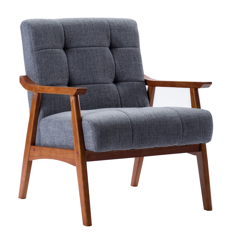 Carson Carrington Ingerod Tufted Fabric Accent Chair with Rubberwood Legs