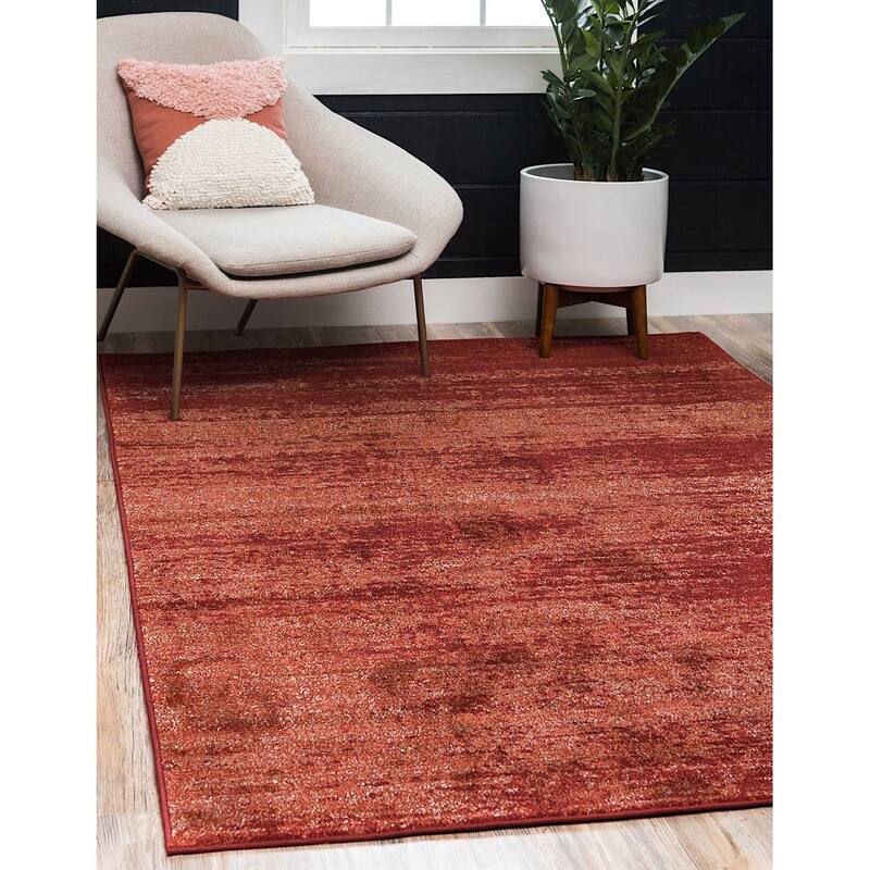 Contemporary Weby Collection Area Rug - 2'2"x3' - Terracotta