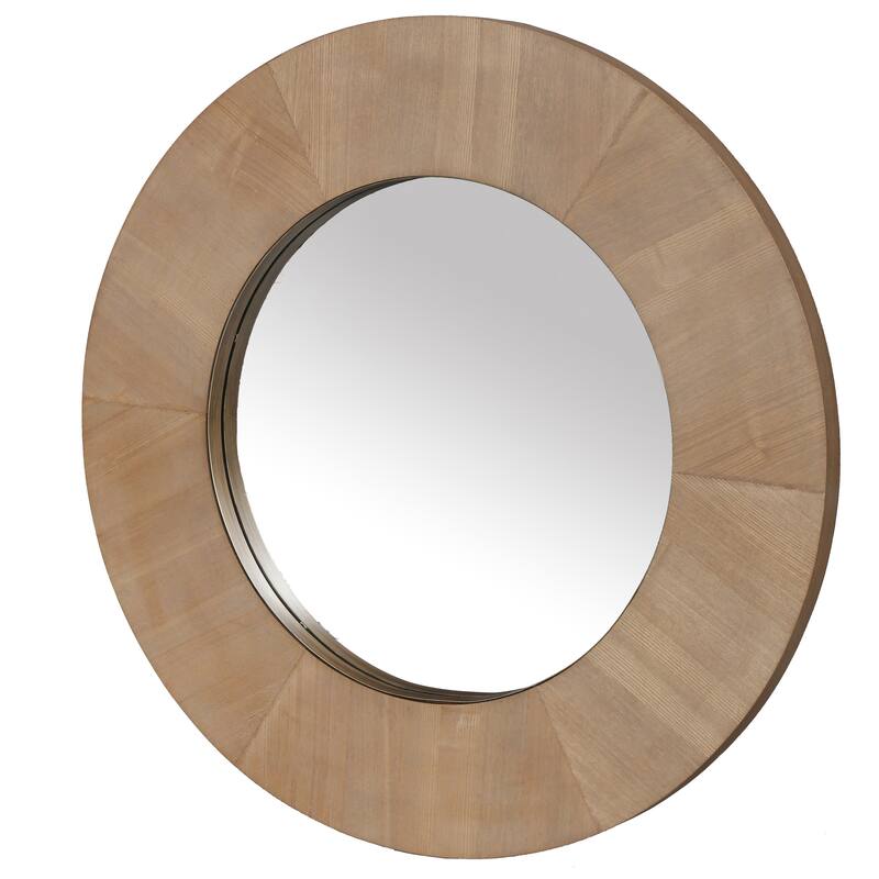 SAFAVIEH Couture Netta 36-inch Round Wood Mirror - 36"W x 1.6"D x 36"H