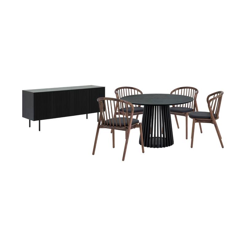 Pasadena Echo 6 Piece Round Dining Set with Buffet