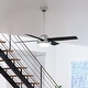 preview thumbnail 1 of 20, Hunter 52" Dempsey Ceiling Fan w/LED Light Kit, Handheld Remote - Contemporary, Transitional Brushed Nickel - Black Oak/Chocolate Oak blades