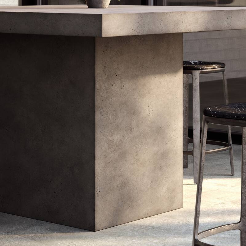 Urbia Una 59" Square Concrete Dining, Bar, and Counter Table