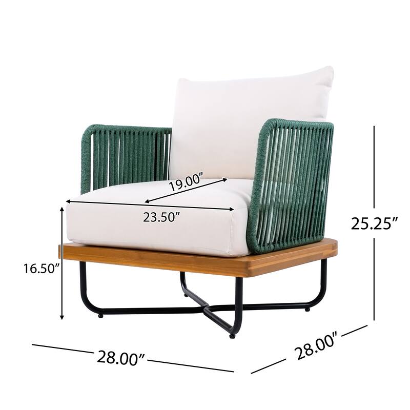 Christopher Knight Home- Mason Acacia Wood Outdoor Conversation Set