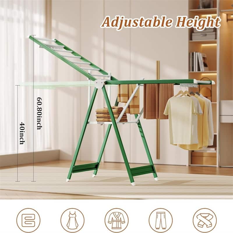 Clothes Drying Rack,63 Inches Foldable Aviation Aluminum Alloy Drying Rack,