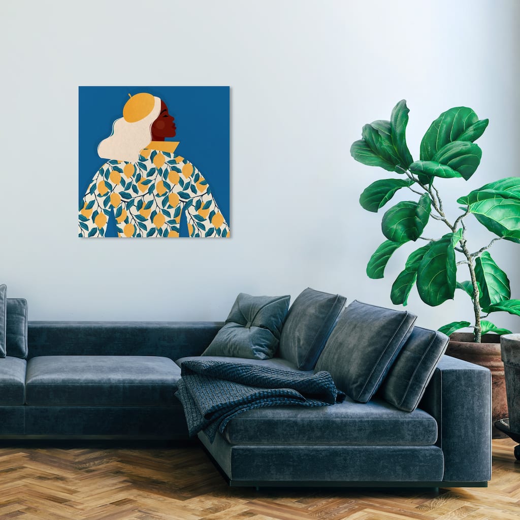 Wynwood Studio 'Under The Lemon Tree' People and Portraits Wall Art Canvas Print Portraits - Yellow, Blue