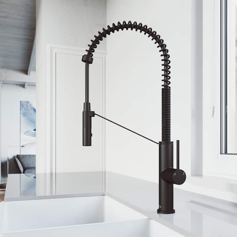 VIGO Livingston 24" H Single Handle Pull-Down Sprayer Kitchen Faucet