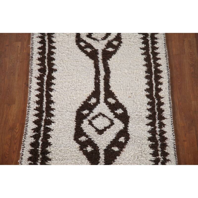Plush Turkish Anatolian Runner Rug Hand-knotted Wool Carpet - 3'2"x 11'5"