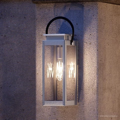 Luxury Modern Farmhouse Outdoor Wall Light, 23.625"H x 9.75"W, with Nautical Style, Stainless Steel Finish by Urban Ambiance