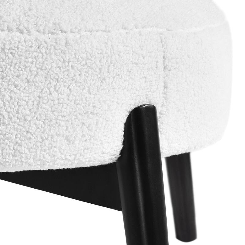Roomfitters Modern Accent Lounge Chair, Cozy Sherpa Upholstered Seating, White