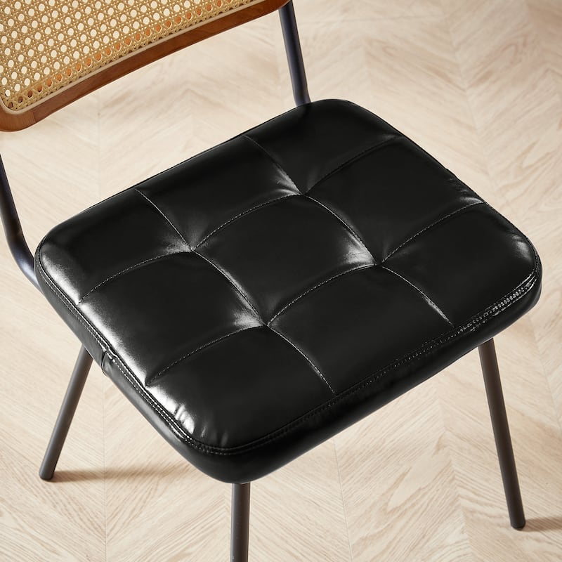 Art Leon Cane Back Faux Leather Accent Dining Chair (Set of 2)