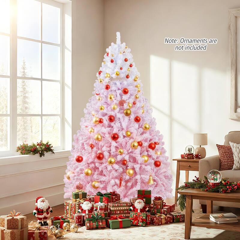 Costway 5/6/7/8 FT Artificial Christmas Tree with 180/250/350/470 Warm - See Details