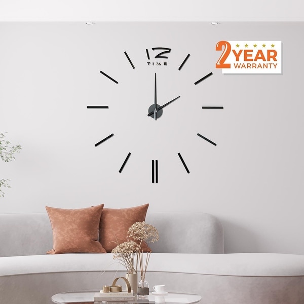 Walplus Wall Sticker Giant Black Clock Clock Mechanism Minimalist