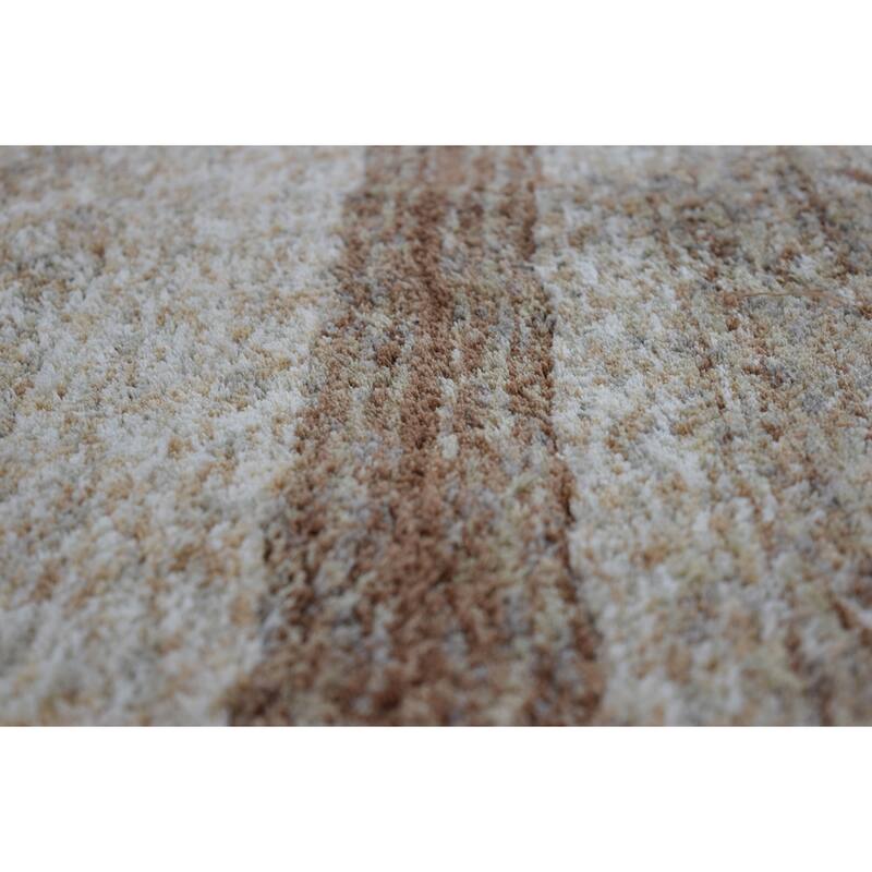 Addison Sanibel Striped Grey Shag Area Rug