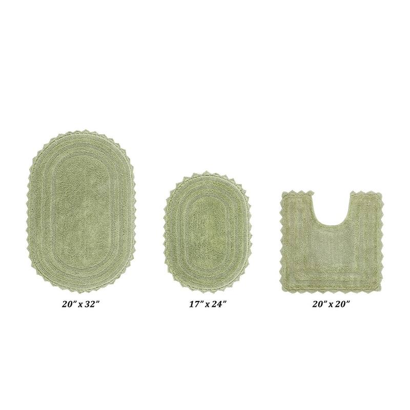 Better Trends Bath Rugs Set 100% Cotton Soft & Water Absorbent Tufted Bathroom Rug for Shower, Sink Bath Mats Lilly Crochet