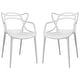 preview thumbnail 16 of 18, Liana Mid-Century Modern Chair Set of Two White