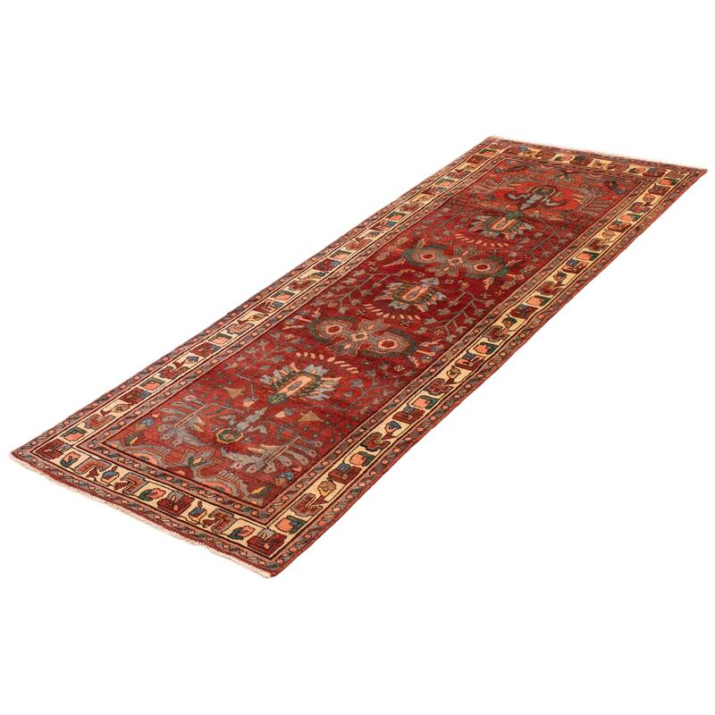 ECARPETGALLERY Hand-knotted Andelz Red Wool Rug - 3'7 x 9'2