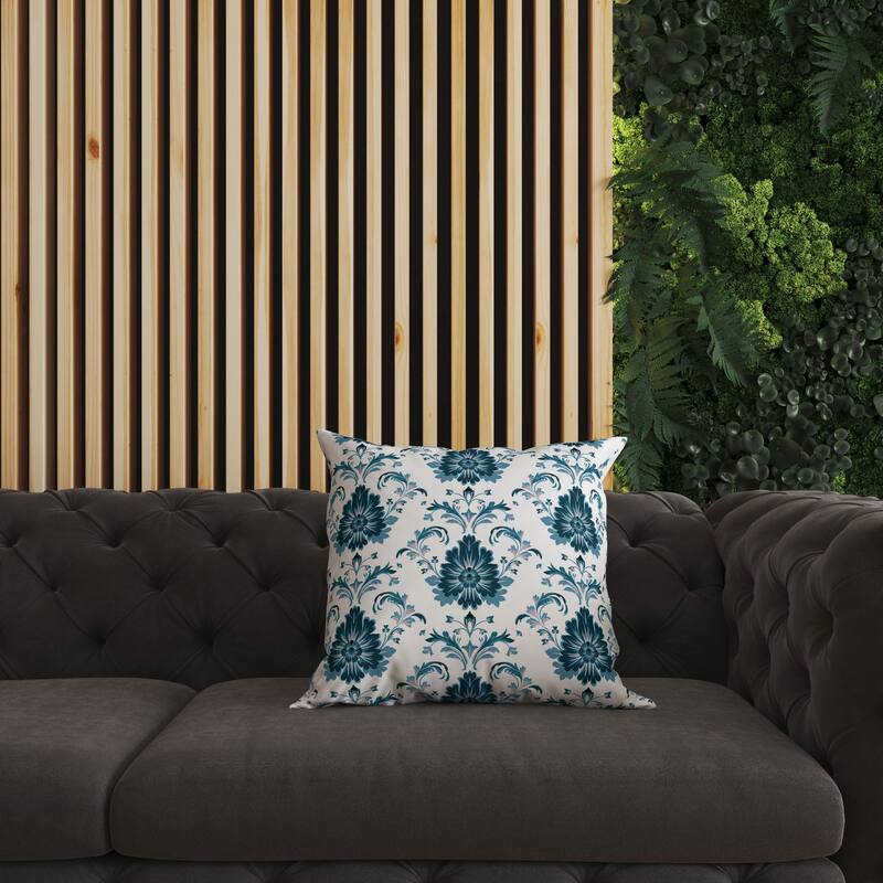 Turquoise And Pink Ornate Opulence Faux Suede Throw Pillow Zipper