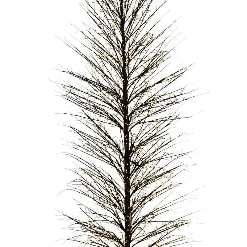 6.75' Pre-Lit Black Birch Artificial Tree, LED Warm White Lights