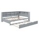 preview thumbnail 34 of 105, L-shape Daybed Wooden Sofa Bed Corner Bed with Bookcase Guardrail Built-in USB Charging Ports, Space-saving Bed