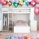 preview thumbnail 20 of 25, Twin size Loft Bed With Twin Size Stand-alone Bed,Shelves,Desk And Wardrobe