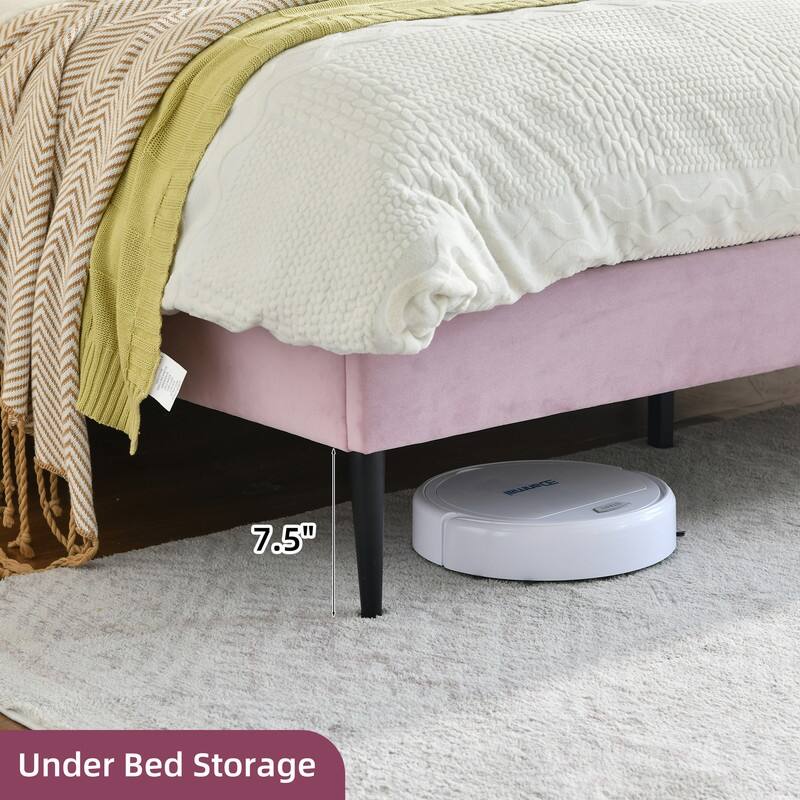 Upholstered Bed with Unique Seashell Headboard